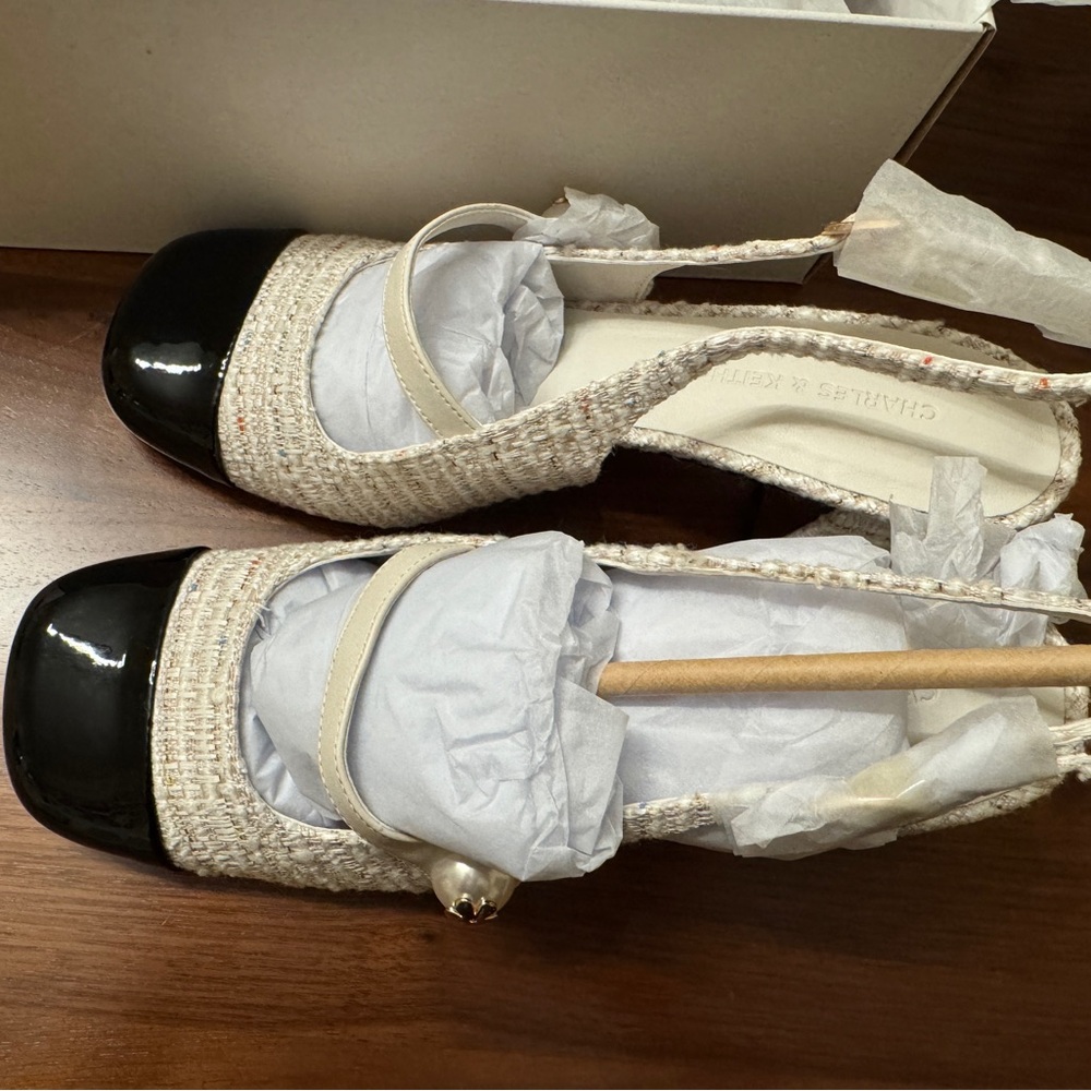 New Charles & Keith Black and Cream Heels